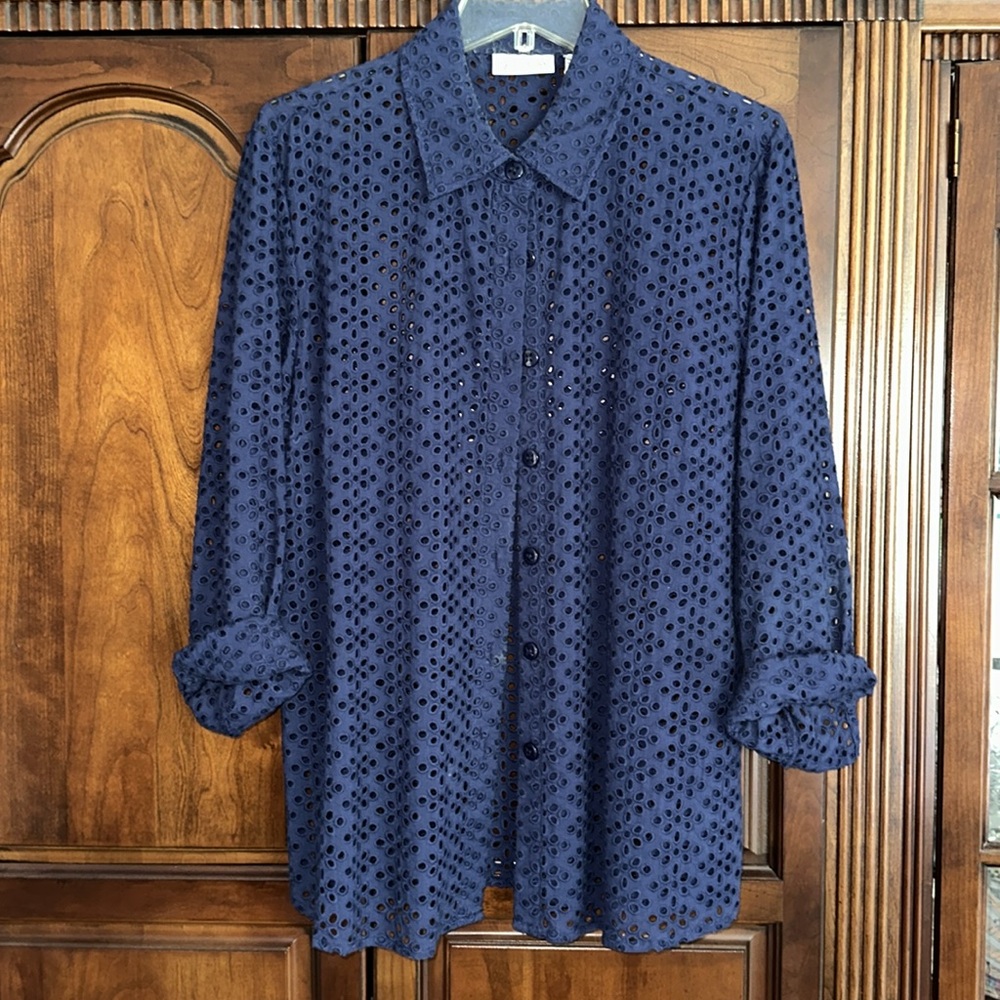Navy Blue Button-Up Shirt